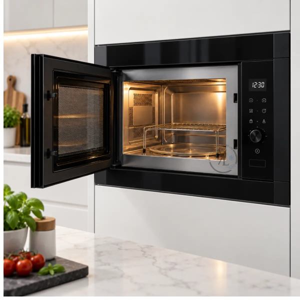 AEG MSB2057D-B built-in microwave open stainless steel interior
