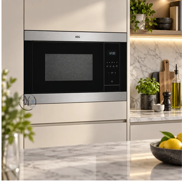 Built-In Microwave with Grill AEG MSB2547D-M 25L 900W – Inox in modern kitchen