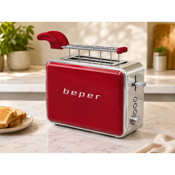 Red 2-Slice Toaster for Everyday Breakfast