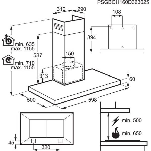Aeg DBB5660HM Wall Mount Hood - Image 3