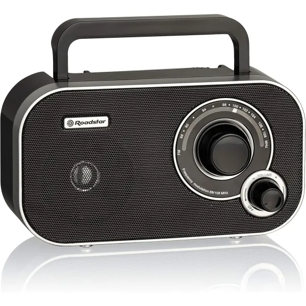 Roadstar TRA-2235 Portable Radio – FM Tuner, AC/Battery Powered, Compact & Lightweight