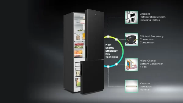 Refrigerator HISENSE RB645N4BFE with Bottom Freezer (Black)