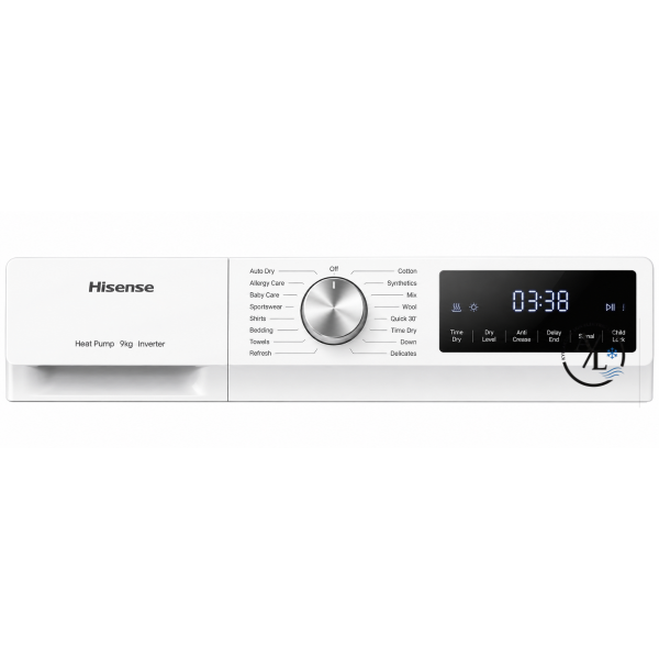Hisense DHQA902U heat pump dryer control panel