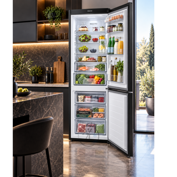 Hisense RB645N4BFE black Total No Frost refrigerator front view