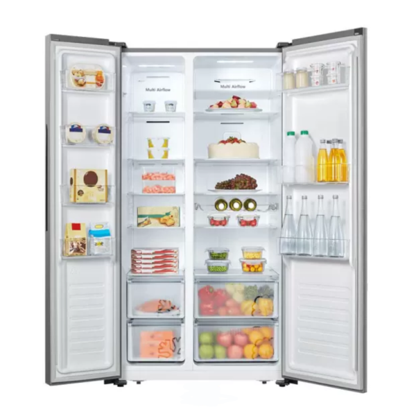 Hisense-RS677N4BIE-refrigerator-interior-shelves-and-storage