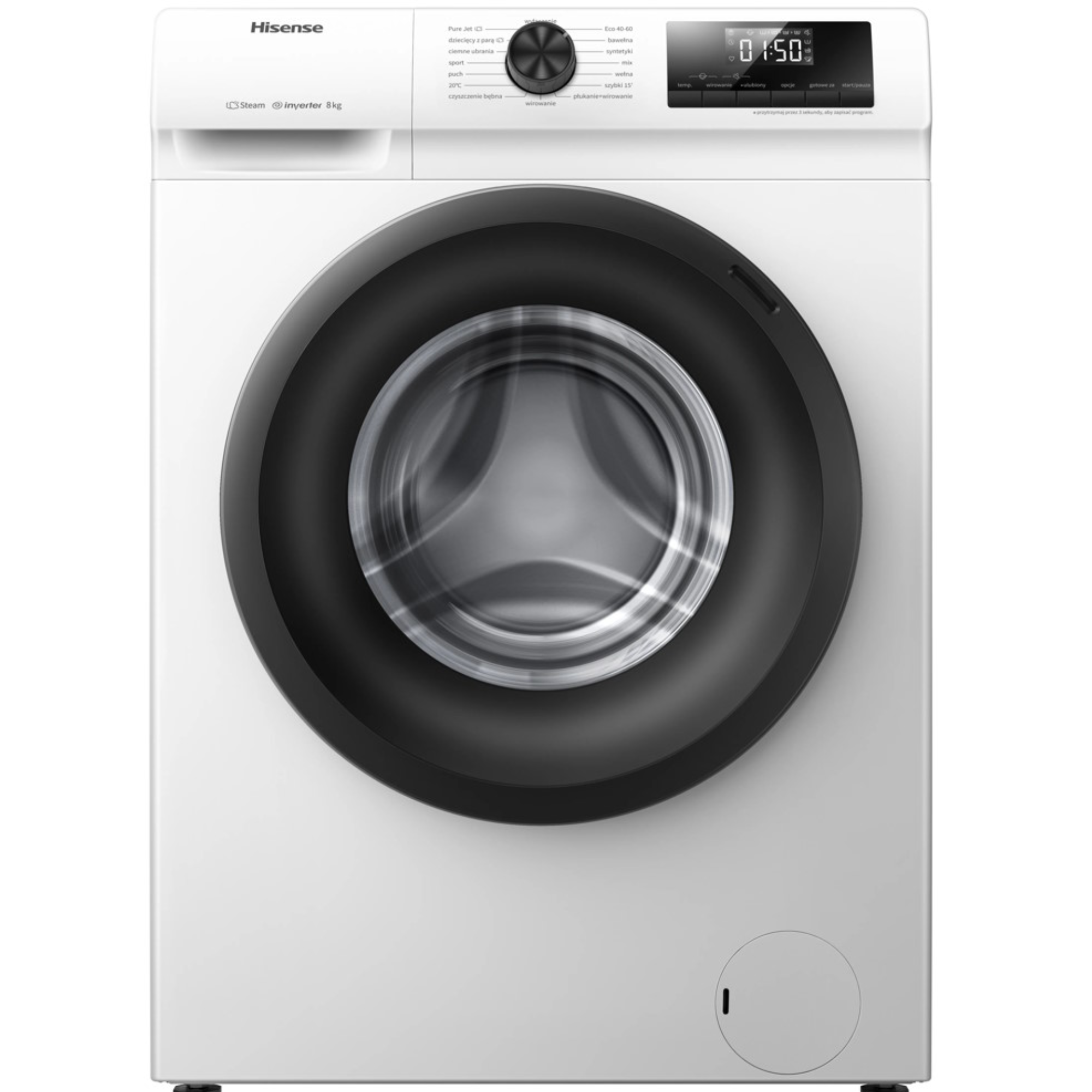 Hisense WFQP7012EVM 7kg Washing Machine side view
