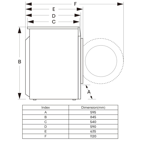 Hisense-WFOA1014EVJWM-washing-machine-dimensions-10kg-front-load