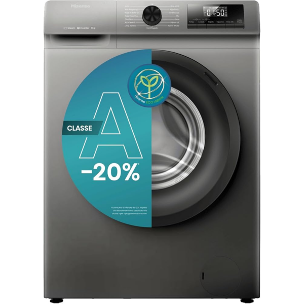 Hisense WF1Q8041BT 8kg 1400 RPM Grey Washing Machine i
