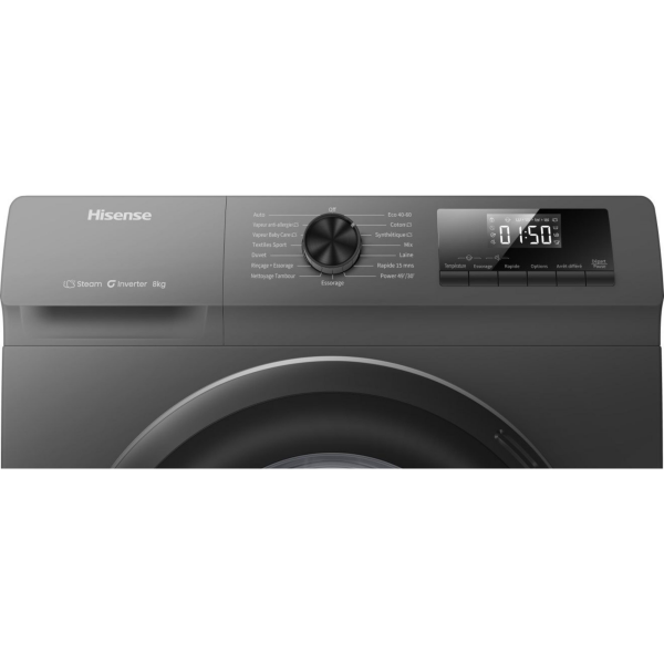 Hisense WF1Q8041BT 8kg 1400 RPM Grey Washing Machine display