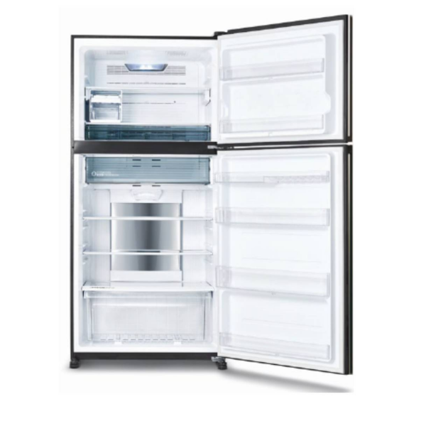 Sharp SJ-YG740G-BK Double Door Refrigerator , Black Glass