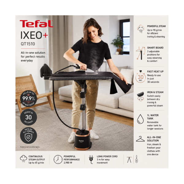 Vertical Steam Iron Tefal IXEO+ QT1510 in Cyprus