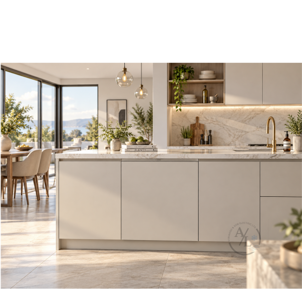 Hisense HV643D90 Fully Integrated Dishwasher 16 Place Settings in luxury kitchen in Cyprus Kyriakos Electric