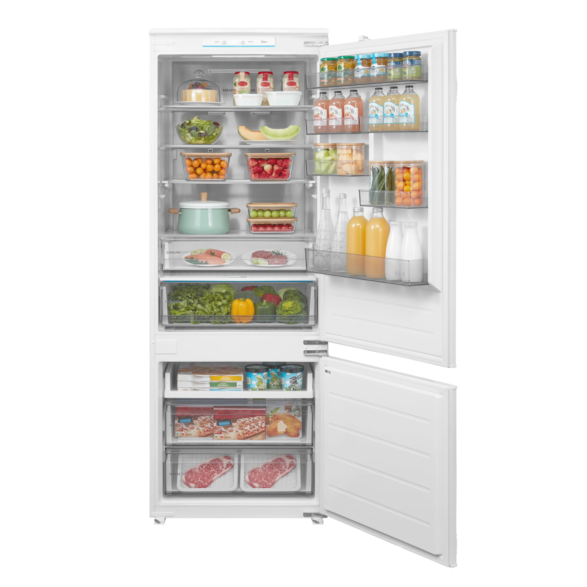 Built-In-Refrigerator-403L-Total-No-Frost-Midea-MDRE554FGD01-open-interior