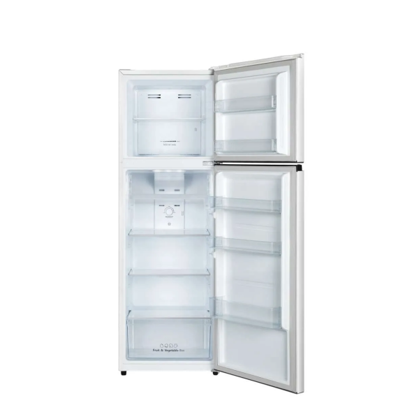 Hisense-RT327N4AWE-white-top-mount-fridge-freezer-249L-open-door-