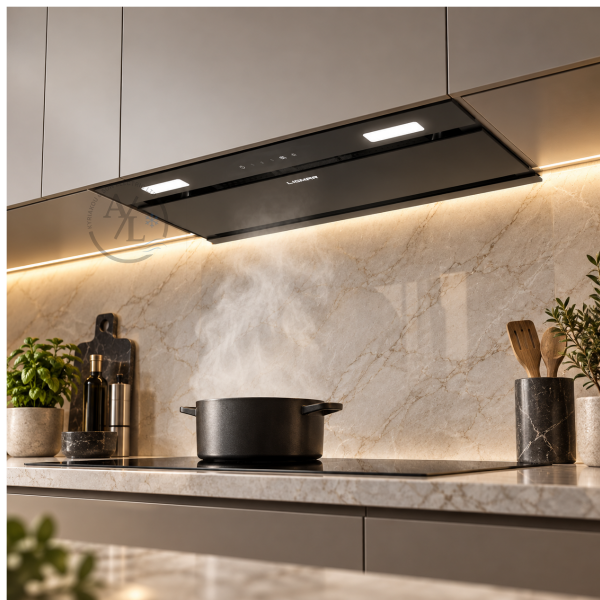 LIGMAR F2152AF22D21W8AC built-in cooker hood 53.6cm black glass