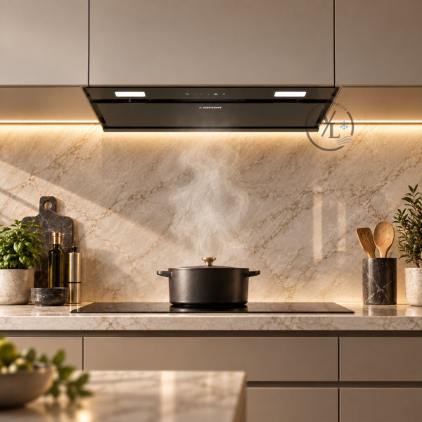 LIGMAR built-in cooker hood 677 m3 h black glass Cyprus