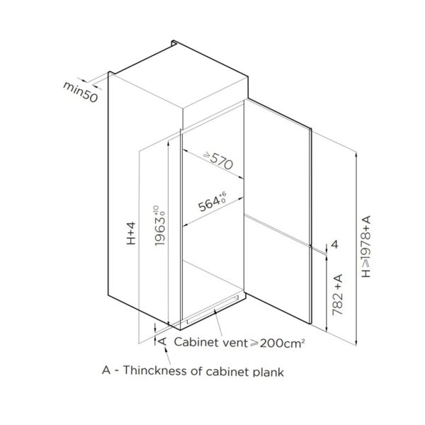 Midea-MDRE411FGE01-built-in-fridge-freezer-in-Cyprus-with-Total-No-Frost-dimetion