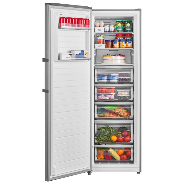 Midea-MDRU385MTE46-upright-freezer-272L-inox-in-Cyprus-open-interior-view