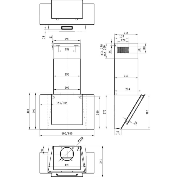 Hisense-MH9INBG-650-m³_h-black-glass-hood-full-dimensions