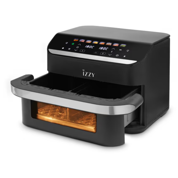 IZZY-IZ-8260-black-dual-air-fryer-with-digital-touch-screen