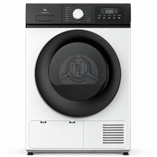 LIGMAR H8013 8kg white heat pump dryer front view