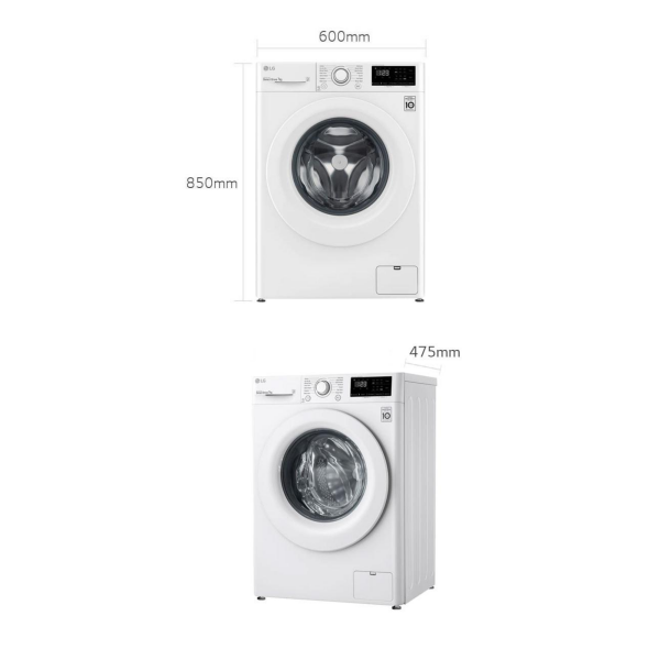 LG AI DD washing machine 7kg slim design in Cyprus