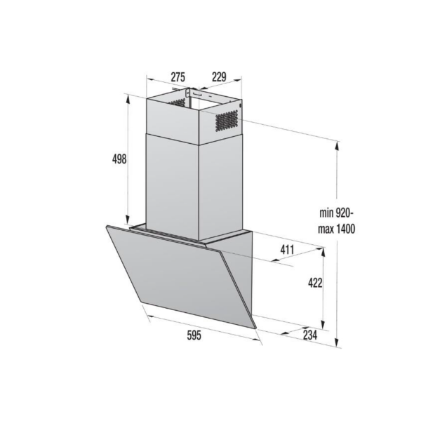 Hisense 60cm smart cooker hood A+ black CH6IN6226B Dimetion