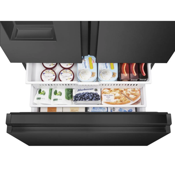 Hisense RF793N4SAFE Bottom Freezer Drawers Open