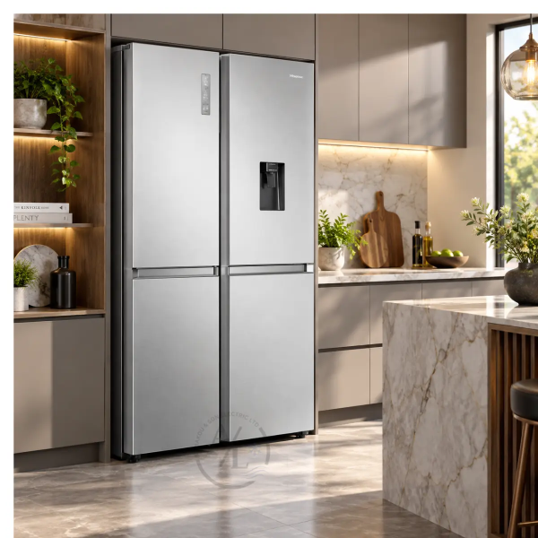 Hisense RS840N4WCE Side-by-Side Refrigerator 649L in Cyprus Inox
