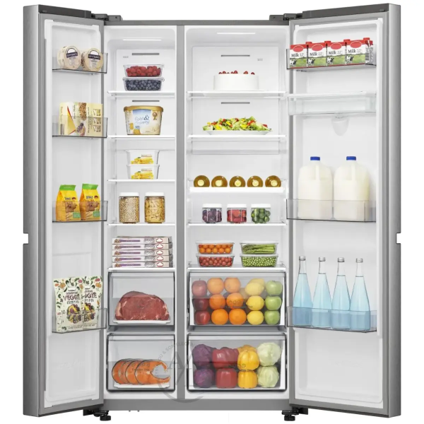 Hisense RS840N4WCE Side-by-Side Refrigerator with Open Doors