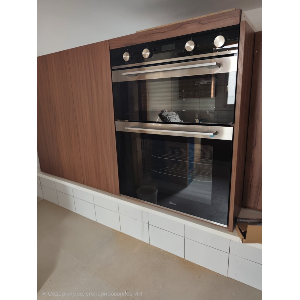 Midea Built-In Double Oven 110L Black MDOD70M30DO-X in kitchen