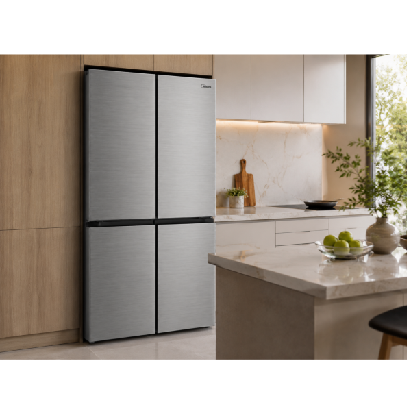 Midea French Door Refrigerator 706L Total No Frost MDRM923CIE46M in modern kitchen