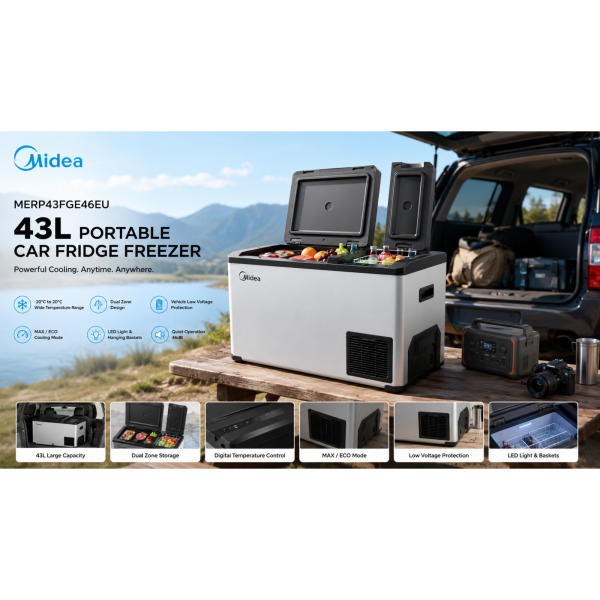 Midea MERP43FGE46EU 43L portable car fridge freezer