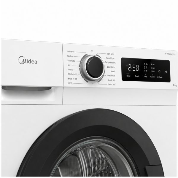 Midea MF110W60_W-CY washing machine control panel and digital display