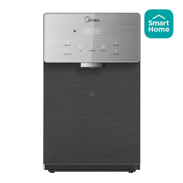 Midea Tabletop Hot & Cold Water Dispenser Wi-Fi & UV Dark Inox JL2245T-E-IOT front view