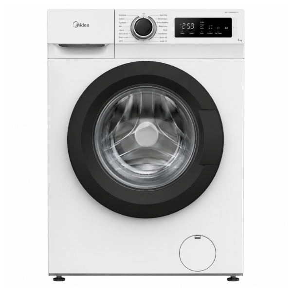 Midea Washing Machine 6kg 1000rpm White MF110W60_W-CY front view