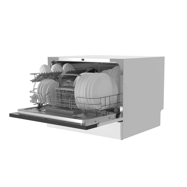 Toshiba compact dishwasher open interior