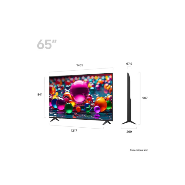 65 inch LG UHD AI UA75 4K Smart TV full size