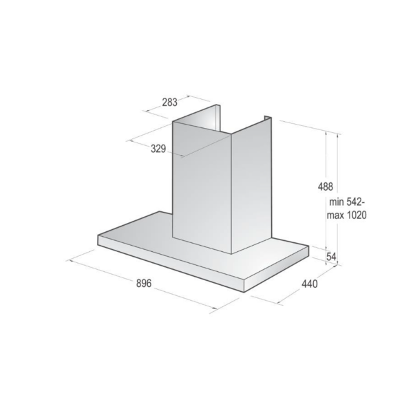 90cm Inox Chimney Cooker Hood Hisense – CH9T6226XGB size