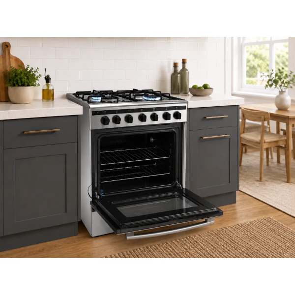 Midea 24DMS4G113 60cm Full Gas Cooker with 65L Gas Oven in Luxury Kitchen Kyriakos Electric