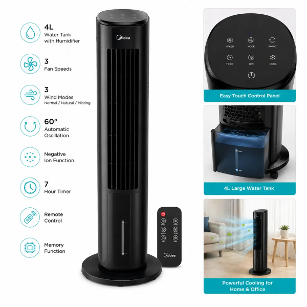 Midea AC100-25JR black air cooler Cyprus