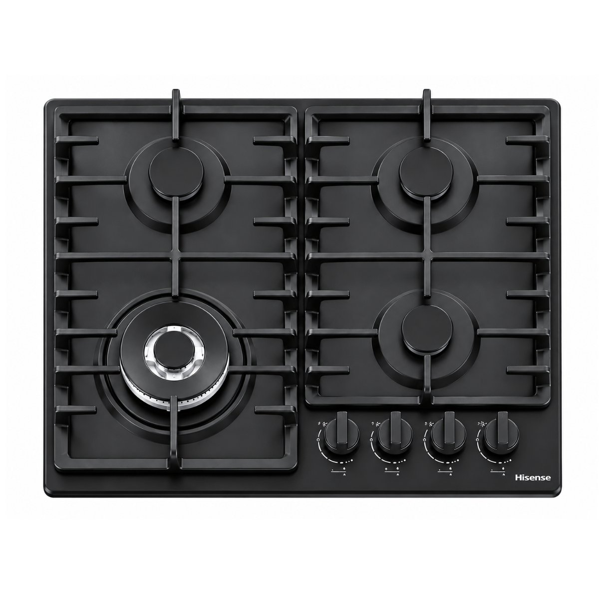 Hisense GM663BHF Gas Hob with Wok Matt Black in Cyprus front view