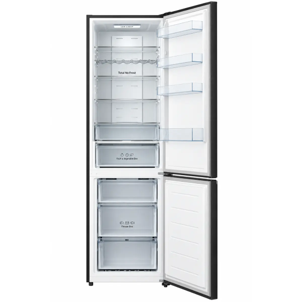 Hisense RB435N4BFE Fridge Freezer 336L Total No Frost – Black open door