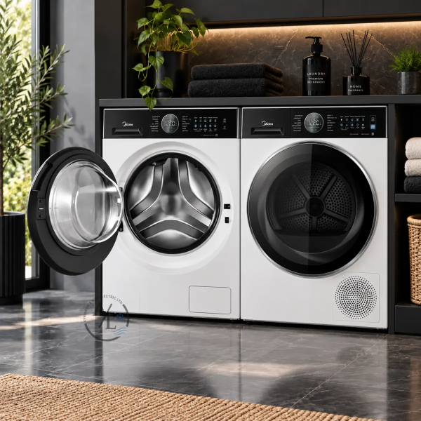 Midea MF210W100BA30_W-CY washing machine in modern laundry room