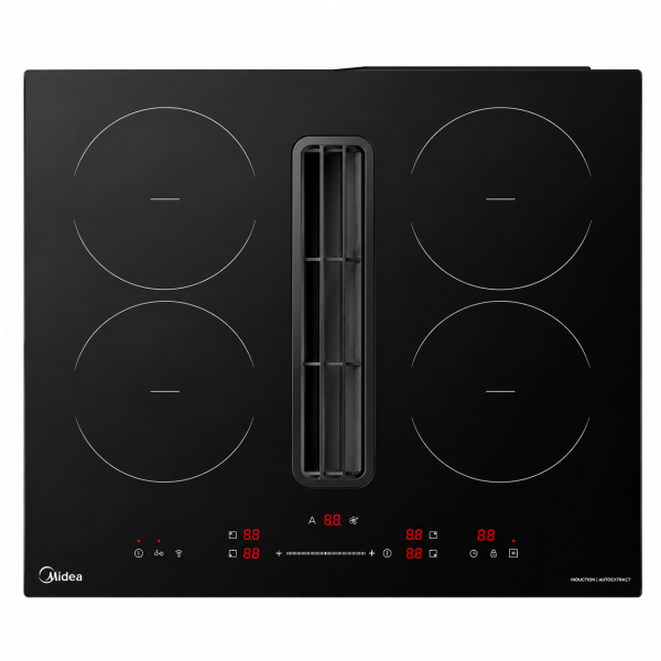 Midea 6F7488G427Y 60cm induction hob with extractor in premium kitchen interior