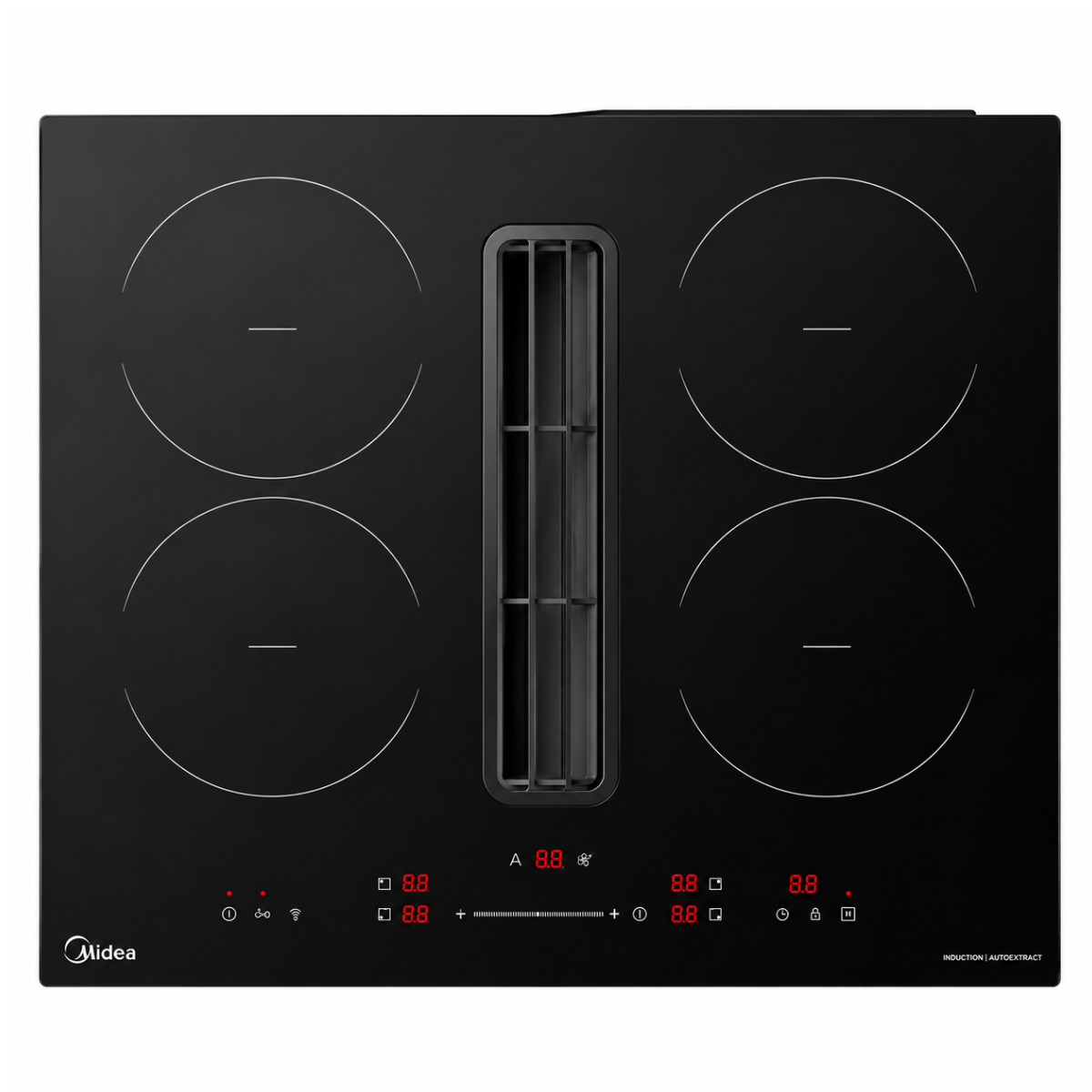 Midea 6F7488G427Y 60cm induction hob with extractor in premium kitchen interior