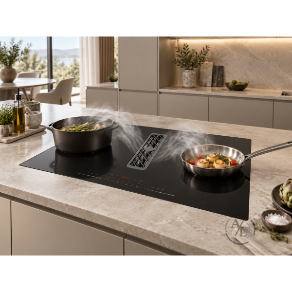 Midea M83C02-H22 induction cooktop with built-in extractor fan
