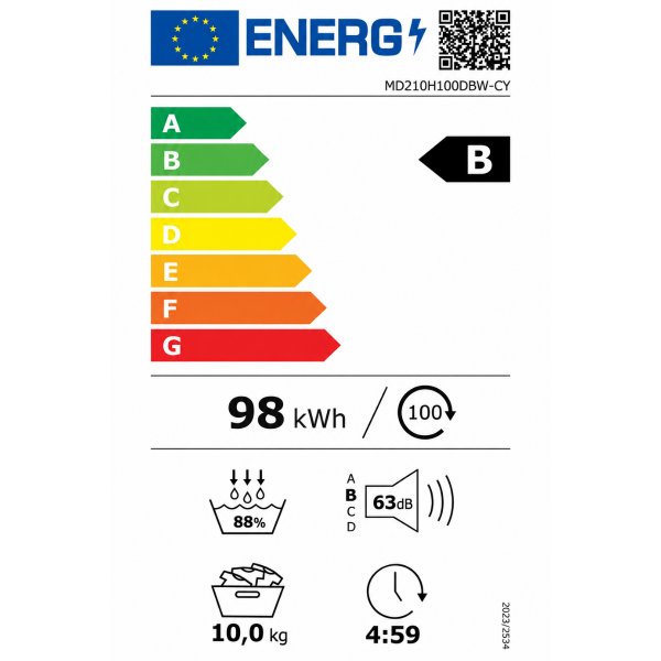 Midea MD210H100DBW-CY ENERGY LABEL